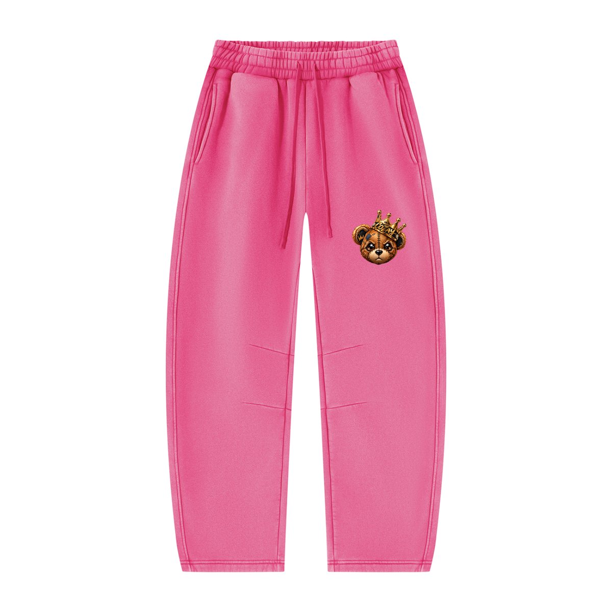 CoZay Original Bear Unisex Vintage Wash Barrel Leg Fleece Sweatpants