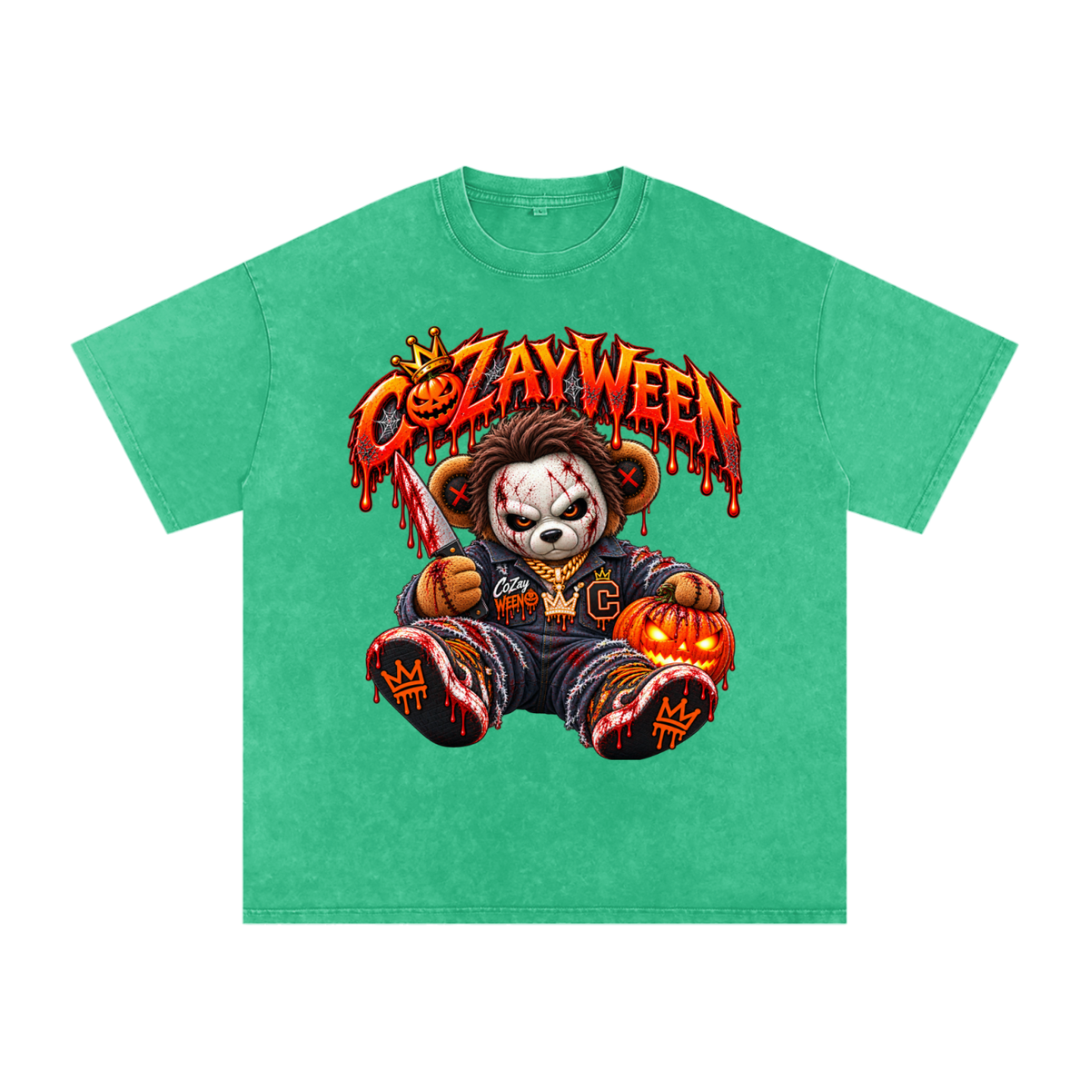 CoZayWeen Michael Myers Snow Washed Oversized Cotton T-Shirt