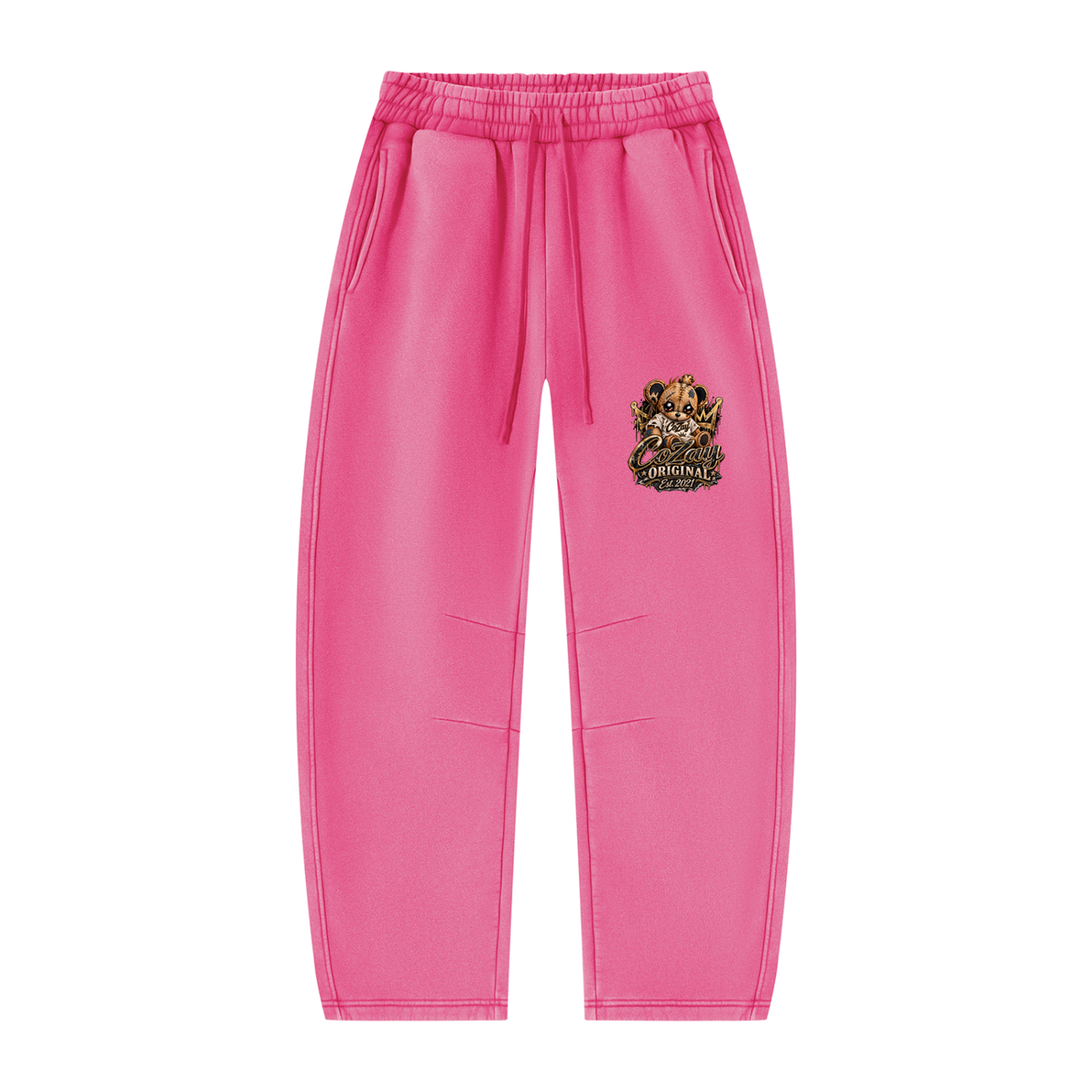 COZAY ORIGINAL Unisex Vintage Wash Barrel Leg Fleece Sweatpants