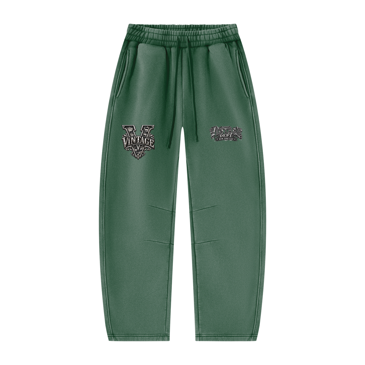 CoZay Original Unisex Vintage Wash Barrel Leg Fleece Sweatpants