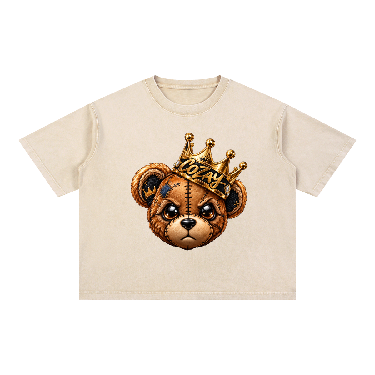 CoZay Original Bear Claw Mineral Wash Boxy Cotton T-Shirt