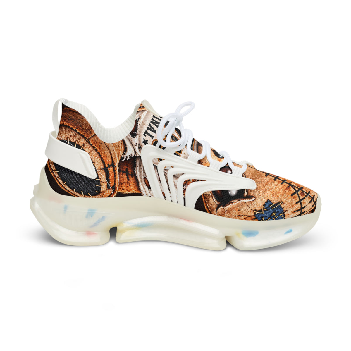 CoZay Original Men's Mesh Sneakers — Vintage Patchwork Leather Print Athletic Shoes
