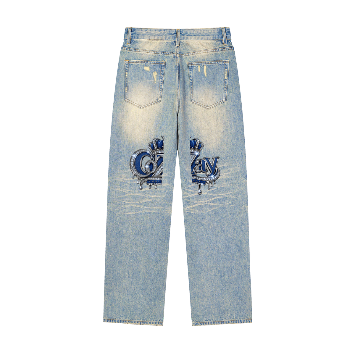 CoZay Signature Sun Fade Raw Hem Denim Jeans
