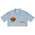 CoZay Original Bear Women's Vintage Wash Boxy Cropped Shirt