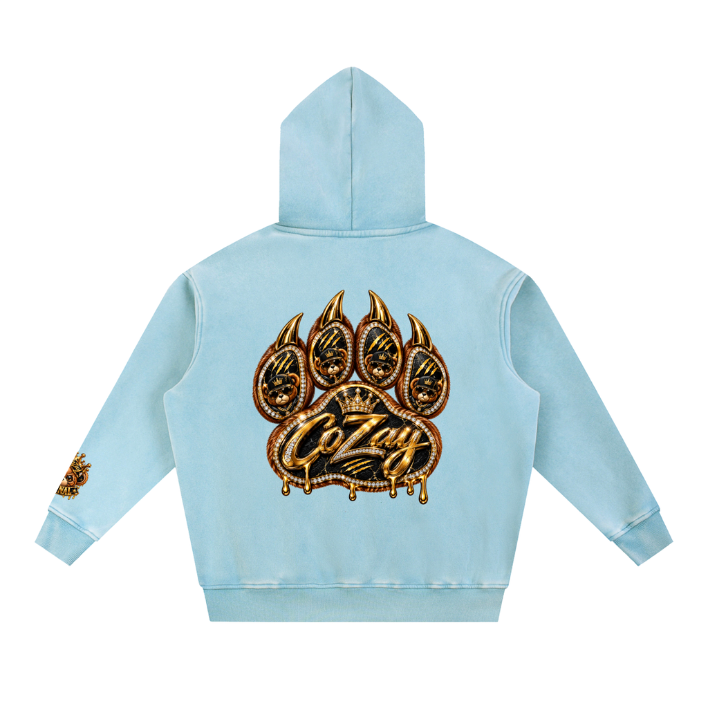 CoZay Original Bear Snow Wash Fleece Oversize Hoodie