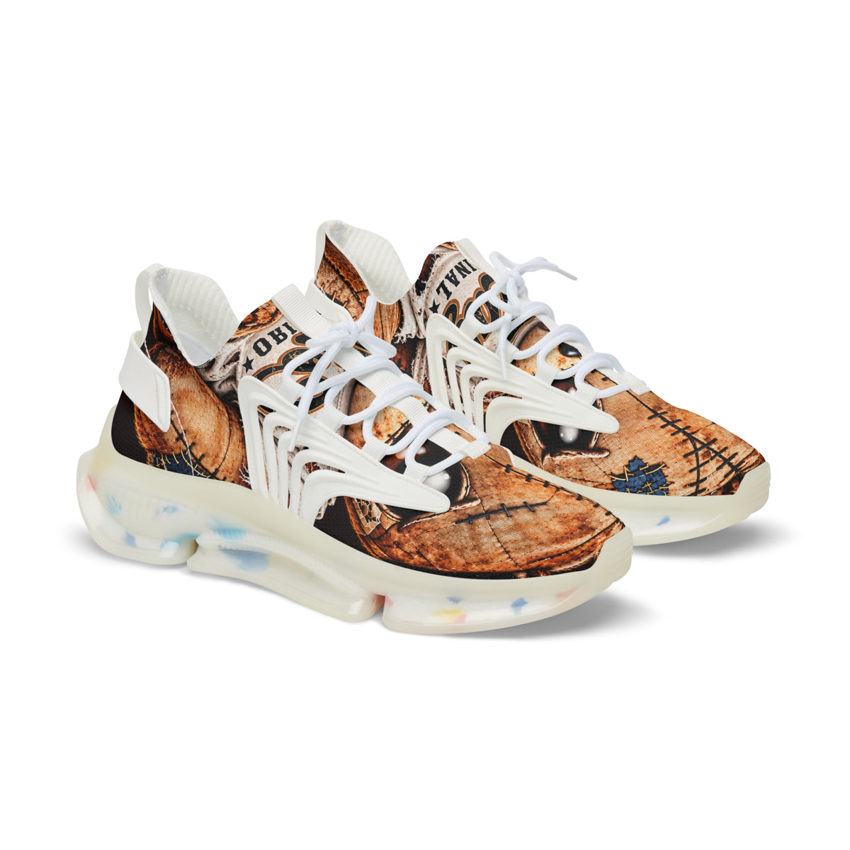 CoZay Original Men's Mesh Sneakers — Vintage Patchwork Leather Print Athletic Shoes