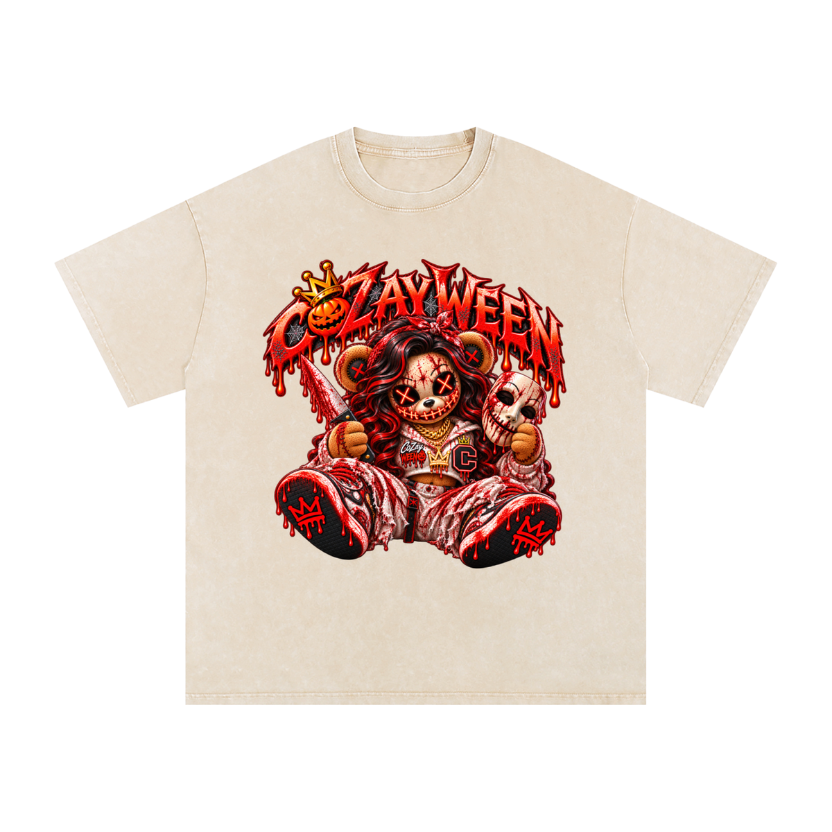 CoZayWeen Purge Snow Washed Oversized Cotton T-Shirt
