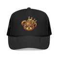 Crowned Teddy Bear Trucker Hat — Gold Sequin Bear Foam Cap