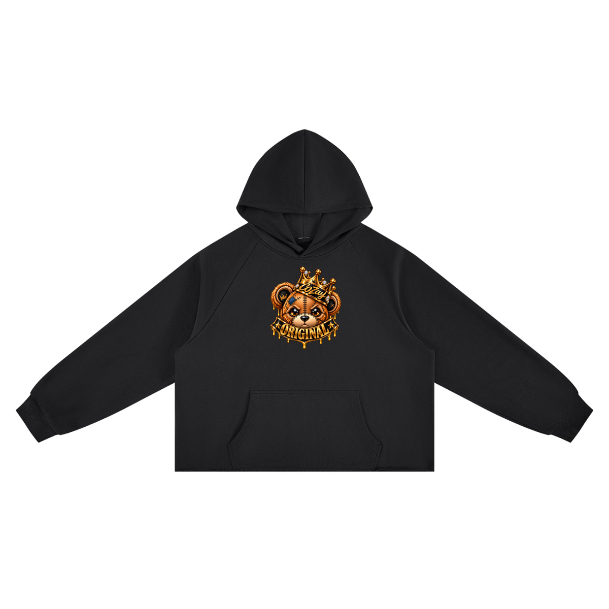 CoZay Original Bear Unisex Vintage Wash Raw Edge Boxy Hoodie