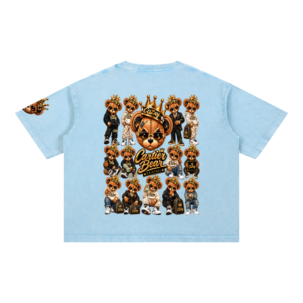 CoZay Original Cartier Bear Mineral Wash Boxy Cotton T-Shirt