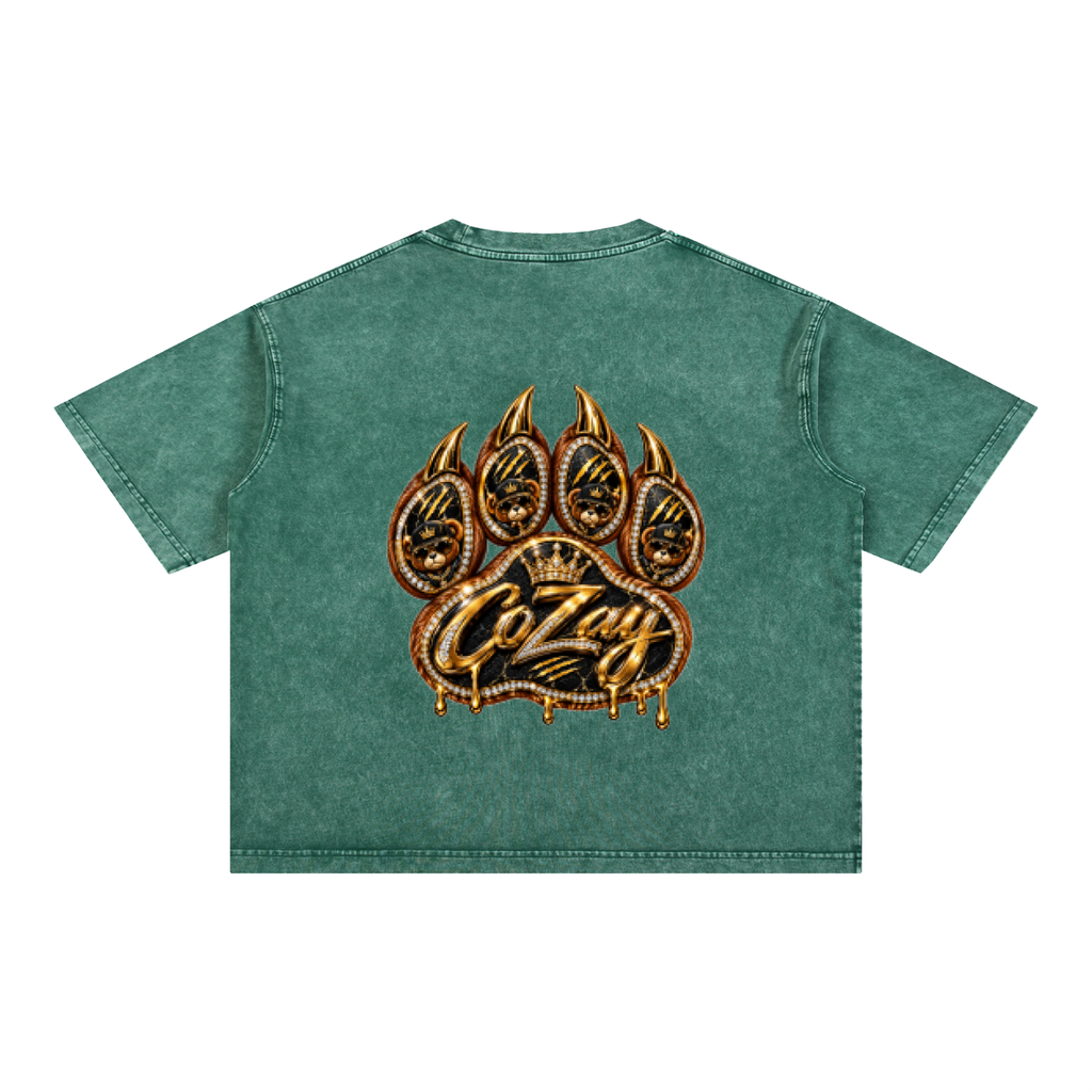 CoZay Original Bear Claw Mineral Wash Boxy Cotton T-Shirt