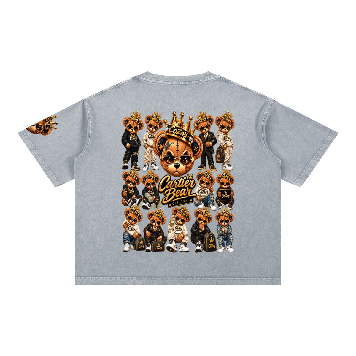 CoZay Original Cartier Bear Mineral Wash Boxy Cotton T-Shirt