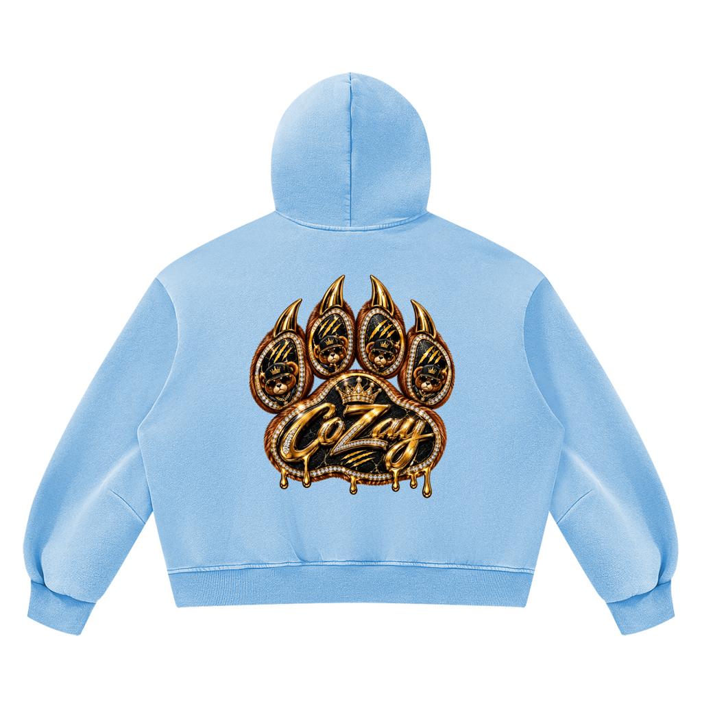 CoZay Original Cartier Bear Unisex Vintage Wash Boxy Fleece Hoodie