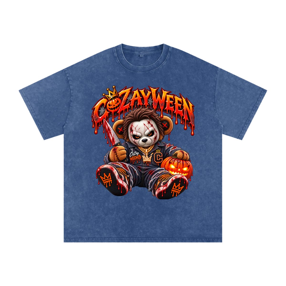 CoZayWeen Michael Myers Snow Washed Oversized Cotton T-Shirt