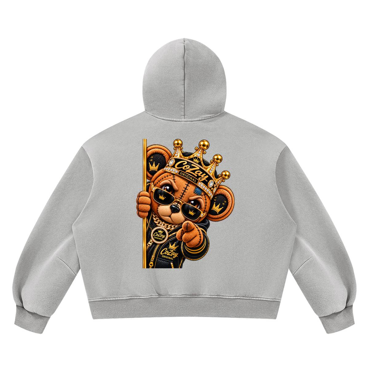 CoZay Original ICU Bear Unisex Vintage Wash Boxy Fleece Hoodie