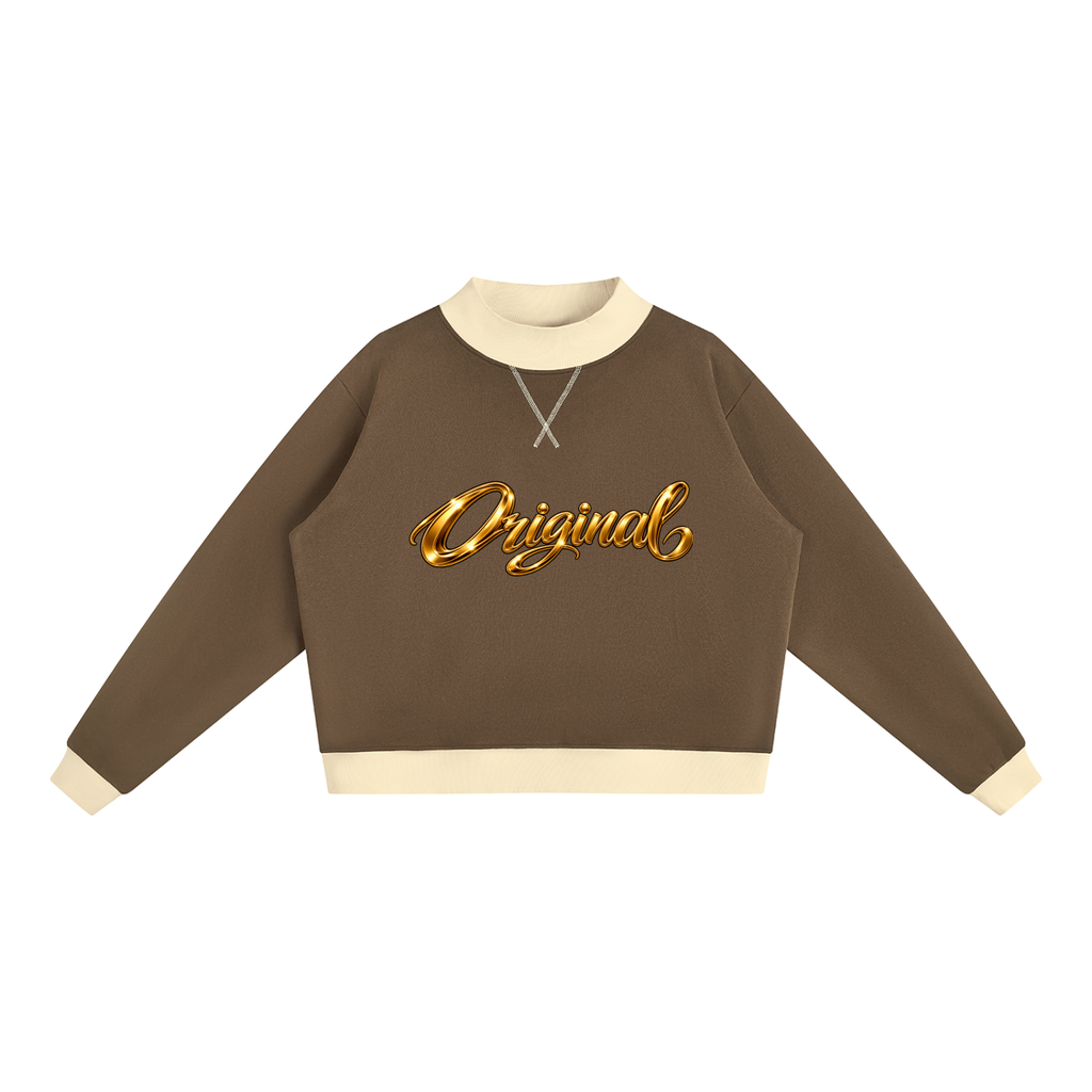 CoZay Original Bear Women’s Mock Neck Crewneck Sweatshirt