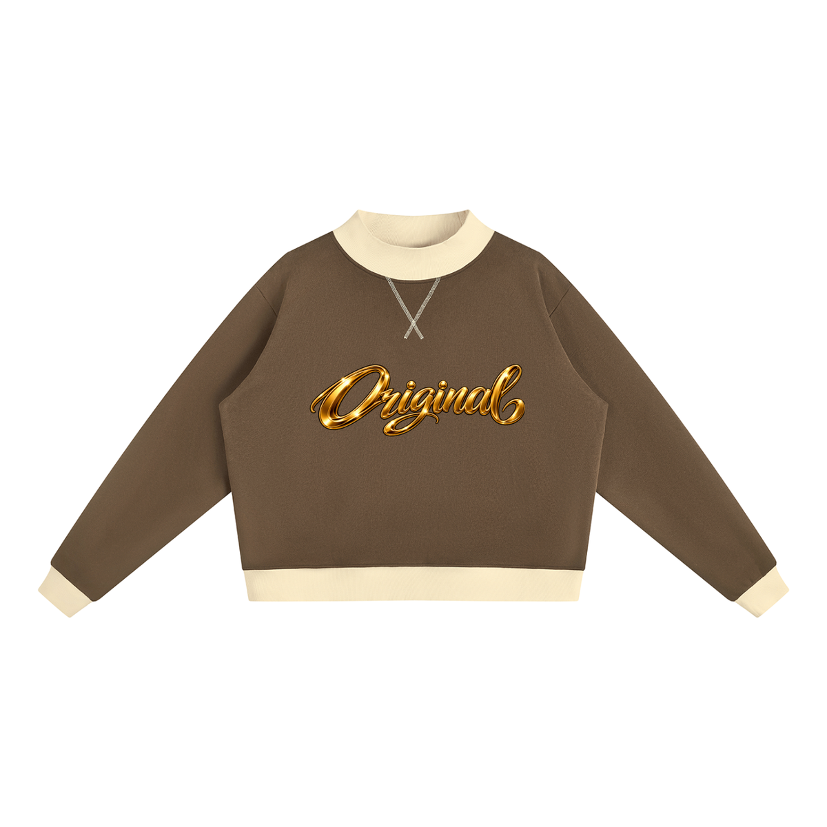 CoZay Original Bear Women’s Mock Neck Crewneck Sweatshirt
