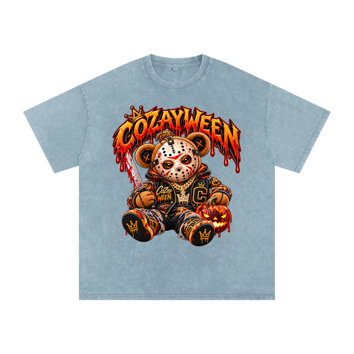 CoZayWeen Jason Snow Washed Oversized Cotton T-Shirt