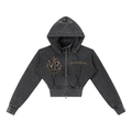 Vintage Washed Cropped Fleece Hoodie