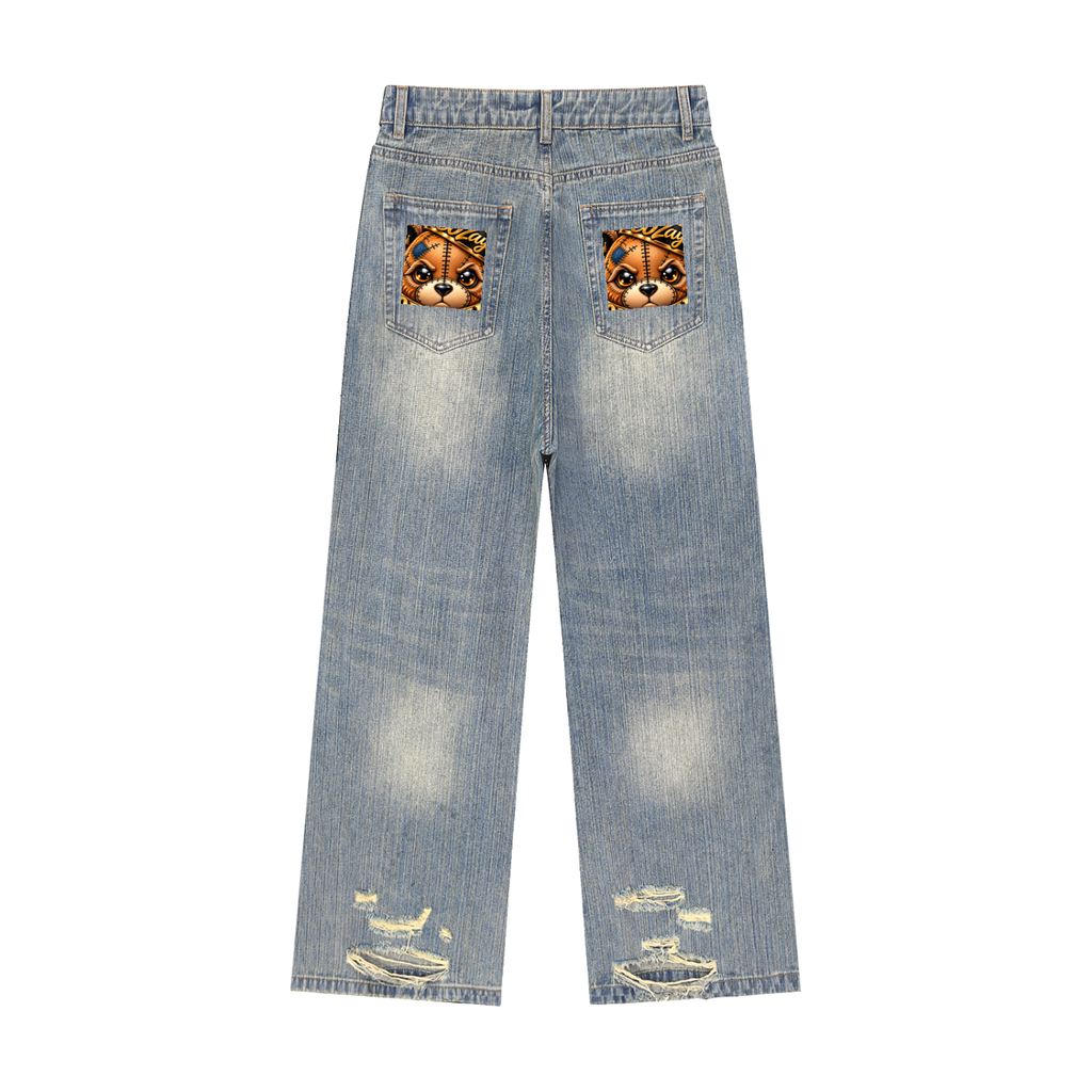 CoZay Original Basic Vintage Wash Distressed Denim Jeans
