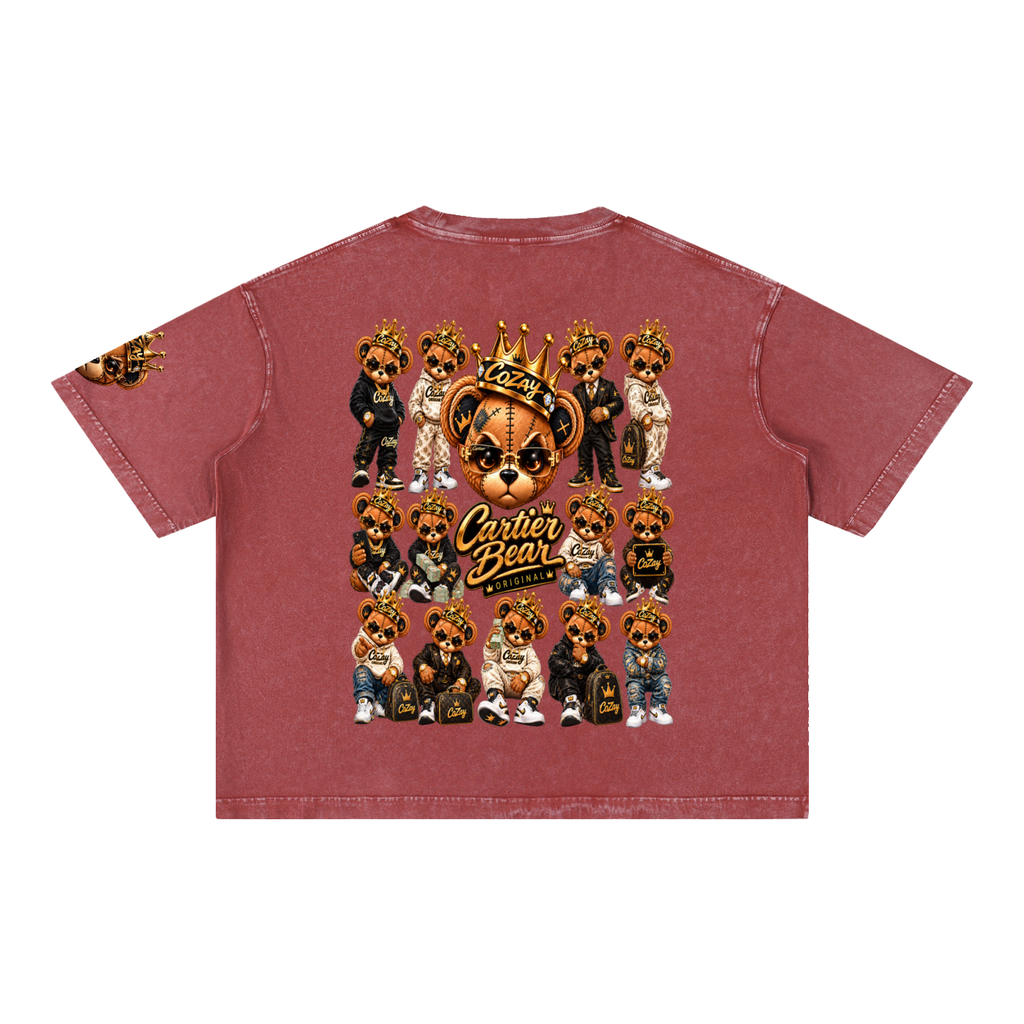 CoZay Original Cartier Bear Mineral Wash Boxy Cotton T-Shirt