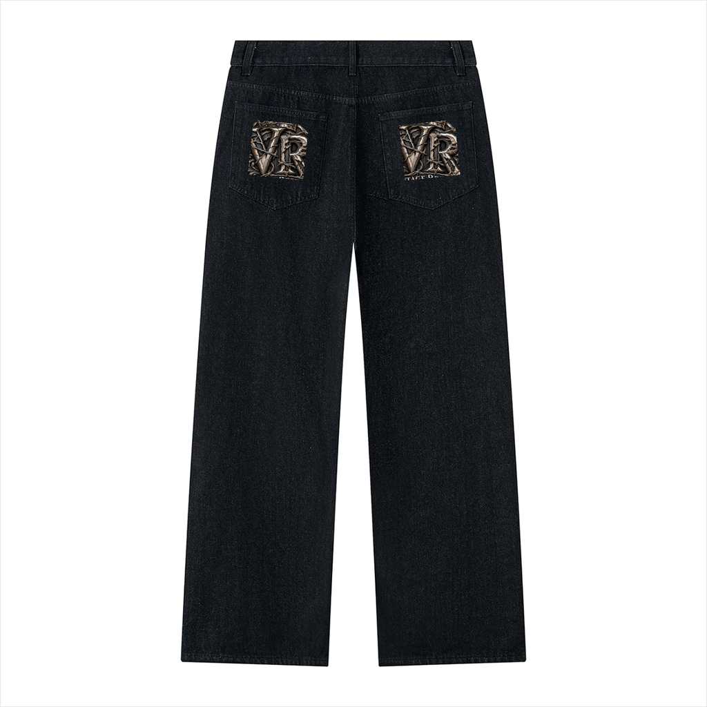 Men's Vintage Wash Wide Leg Denim Jeans