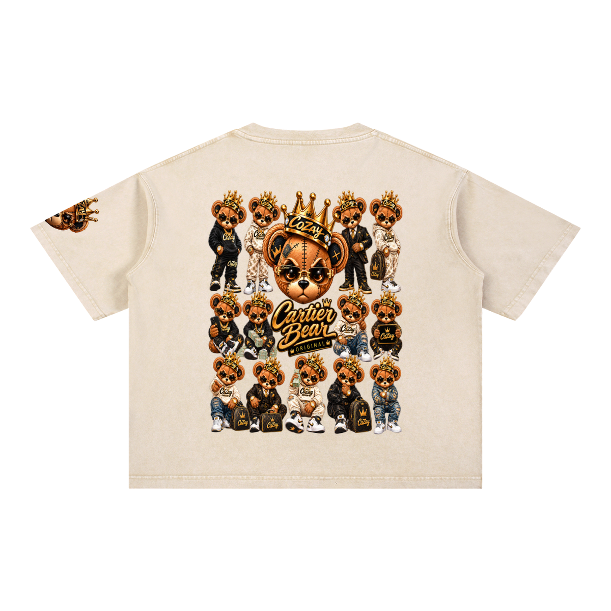 CoZay Original Cartier Bear Mineral Wash Boxy Cotton T-Shirt