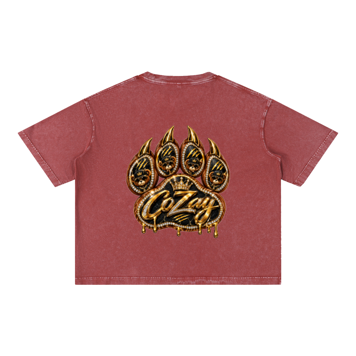 CoZay Original Bear Claw Mineral Wash Boxy Cotton T-Shirt