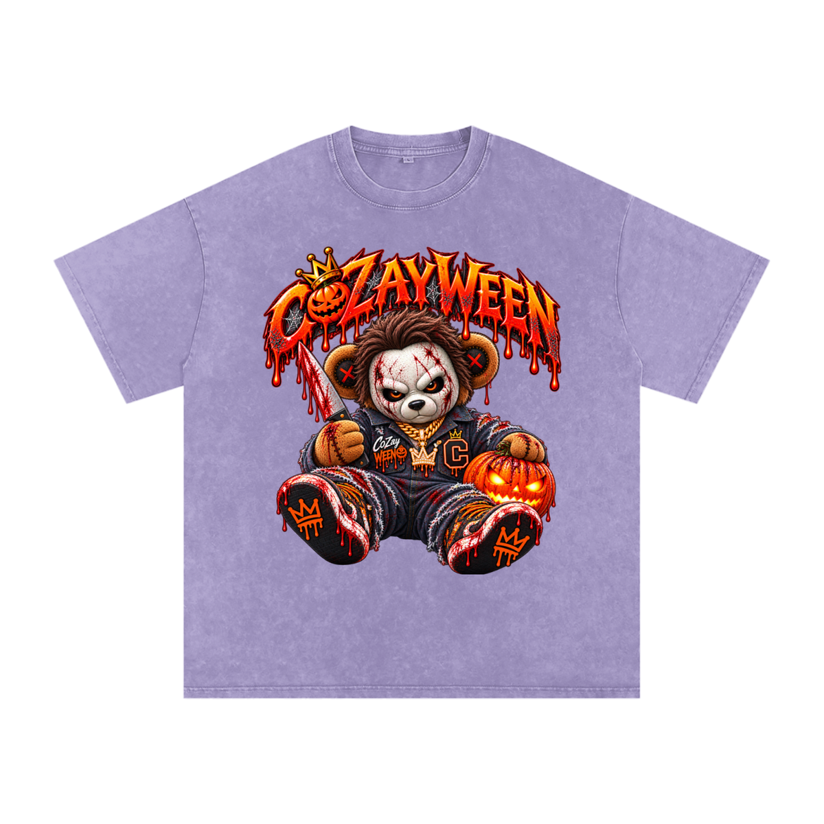CoZayWeen Michael Myers Snow Washed Oversized Cotton T-Shirt