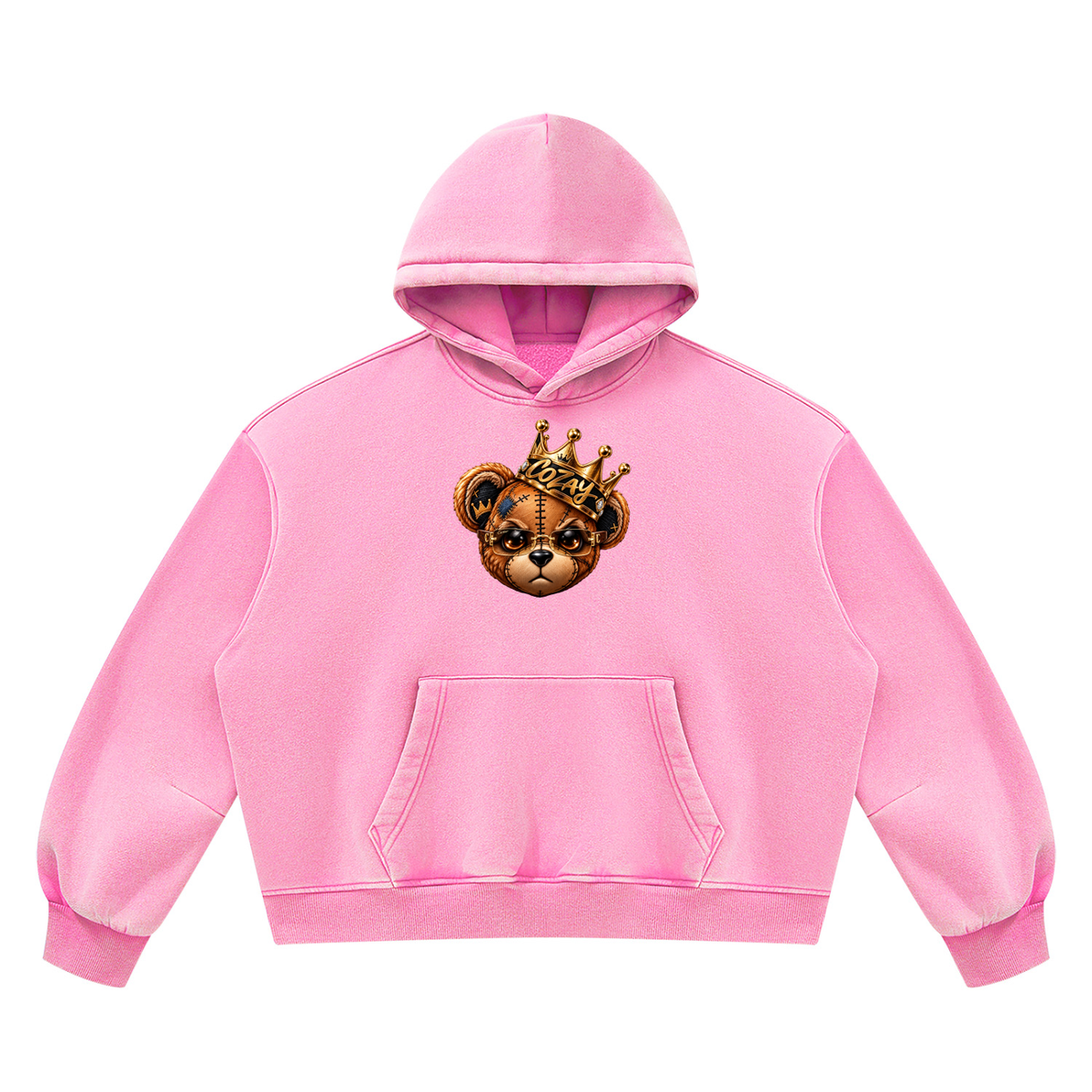 CoZay Original Cartier Bear Unisex Vintage Wash Boxy Fleece Hoodie