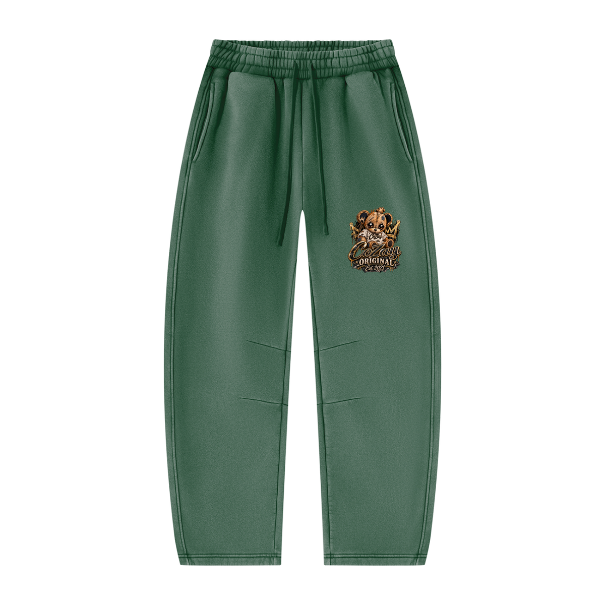 COZAY ORIGINAL Unisex Vintage Wash Barrel Leg Fleece Sweatpants