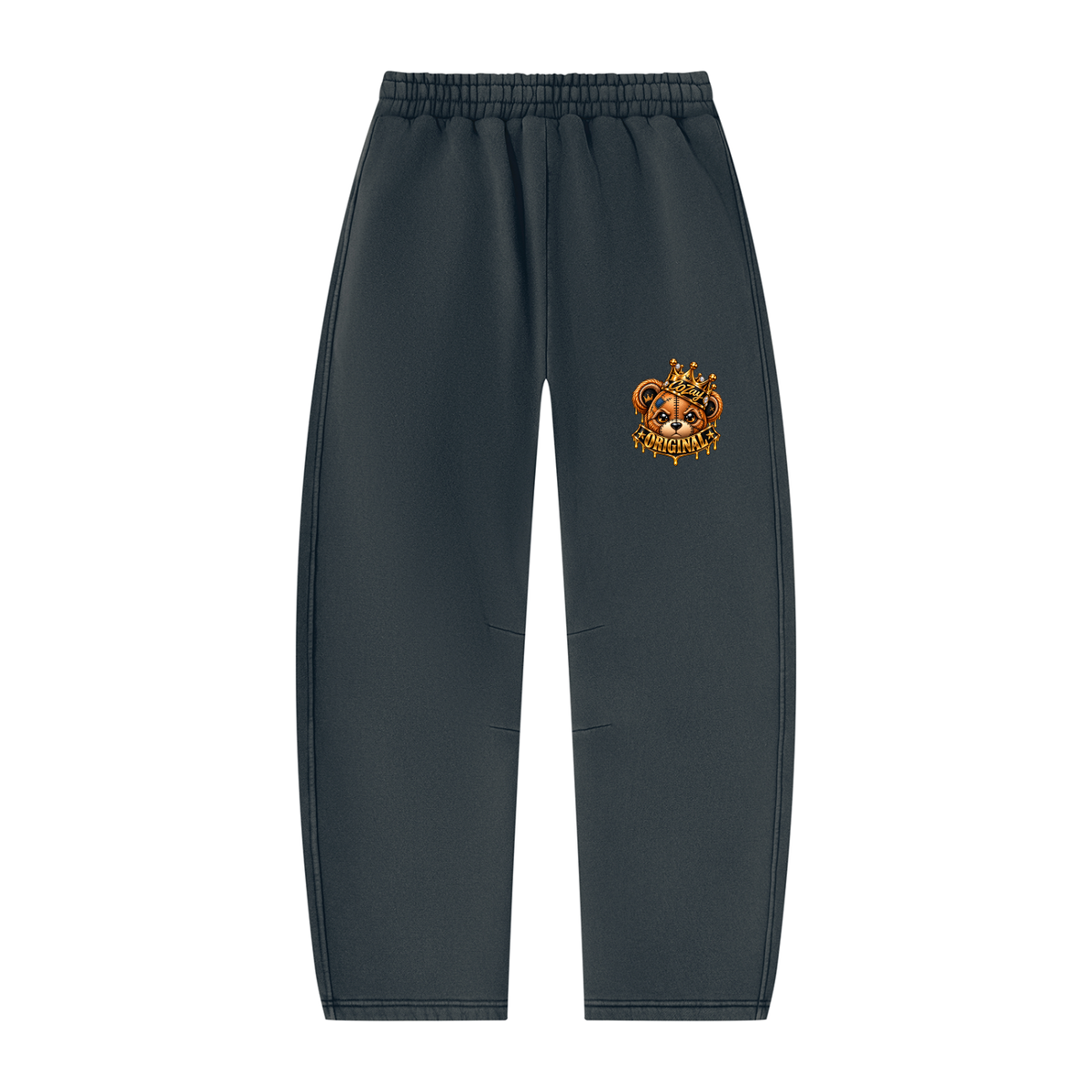 CoZay Original Bear Unisex Vintage Wash Barrel Leg Fleece Sweatpants