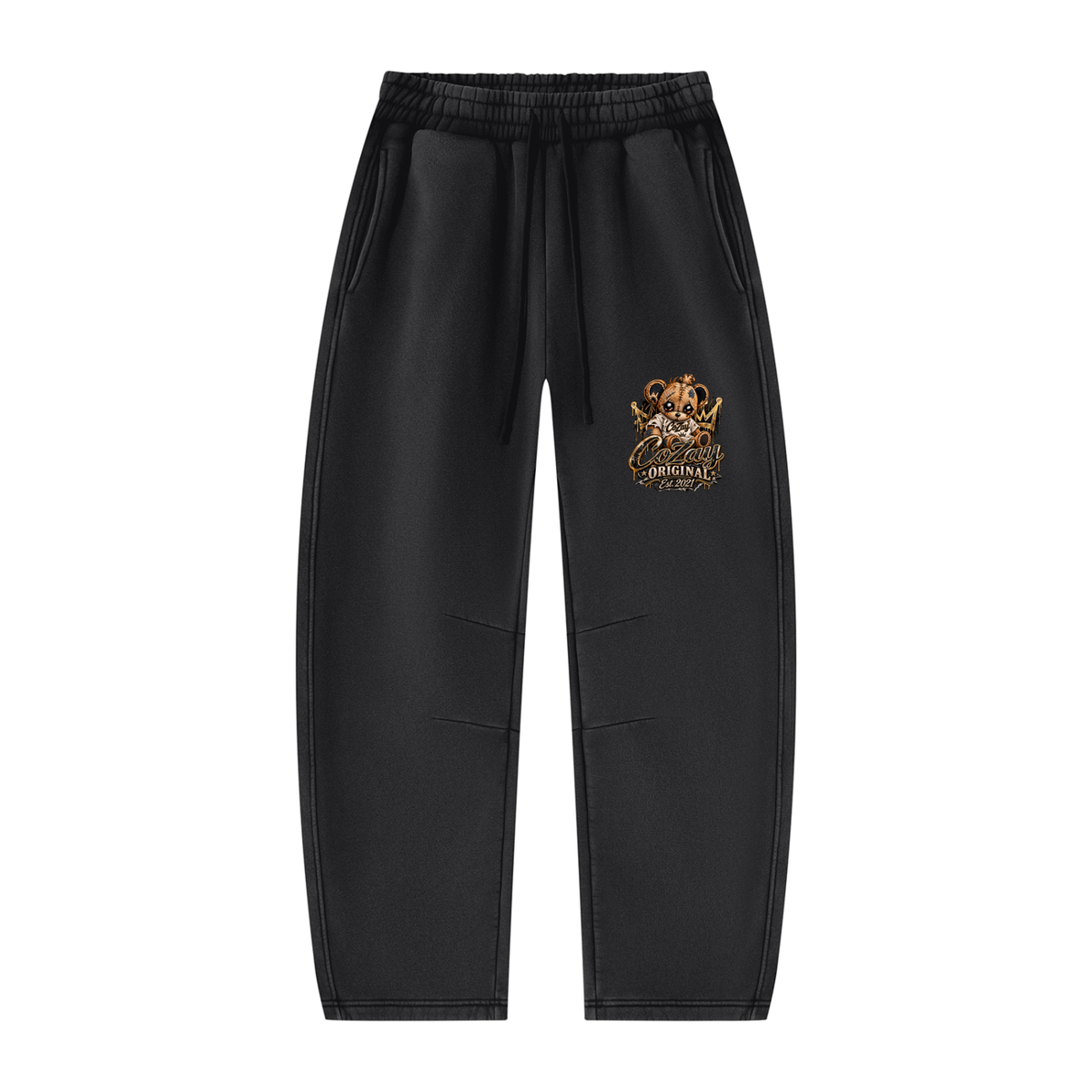 COZAY ORIGINAL Unisex Vintage Wash Barrel Leg Fleece Sweatpants