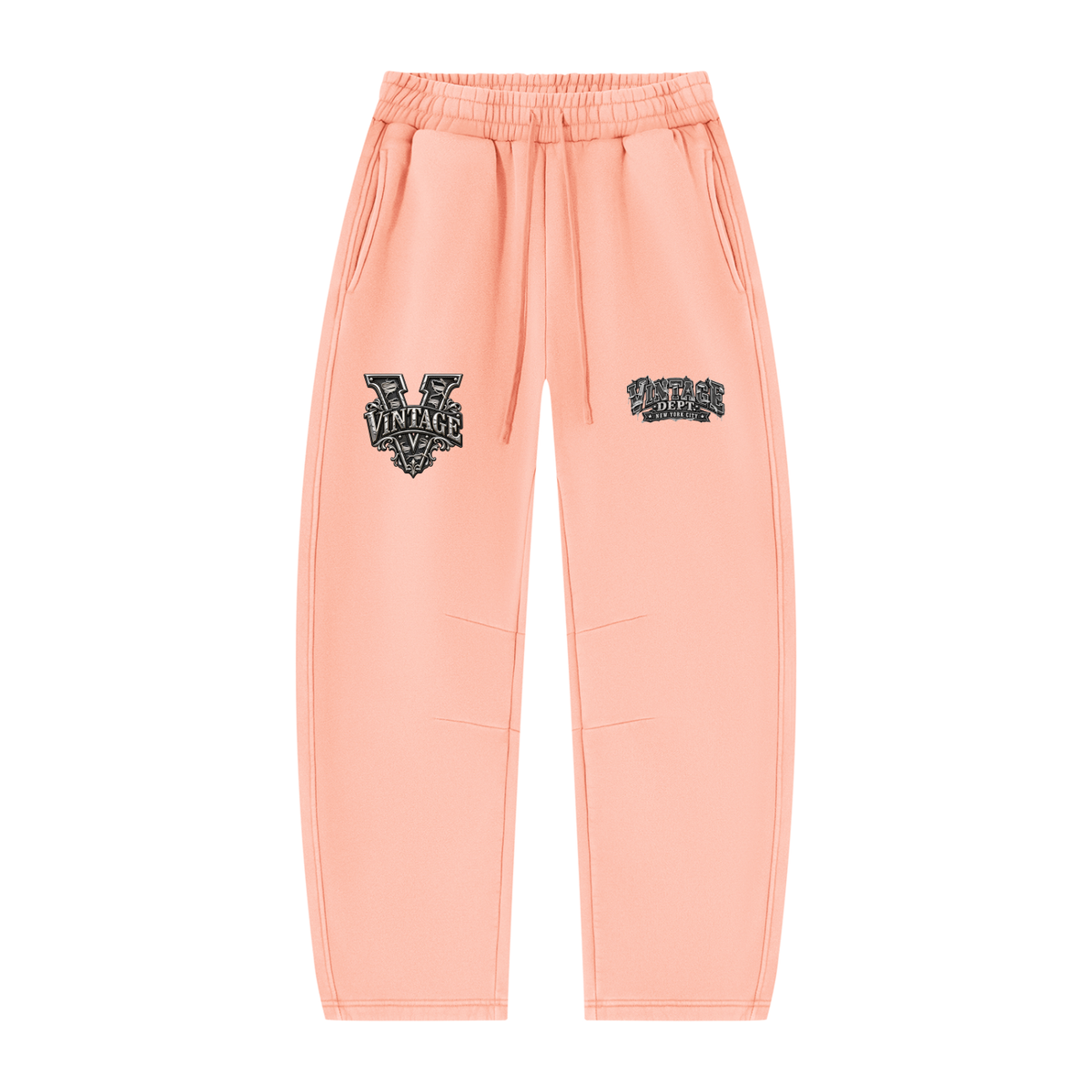 CoZay Original Unisex Vintage Wash Barrel Leg Fleece Sweatpants