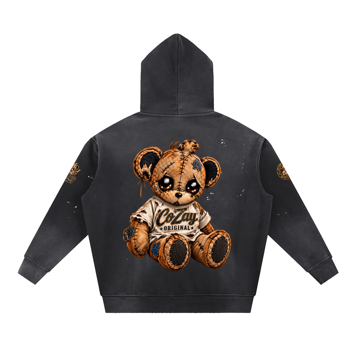 CoZay Original Vintage Washed Frayed Fleece Hoodie