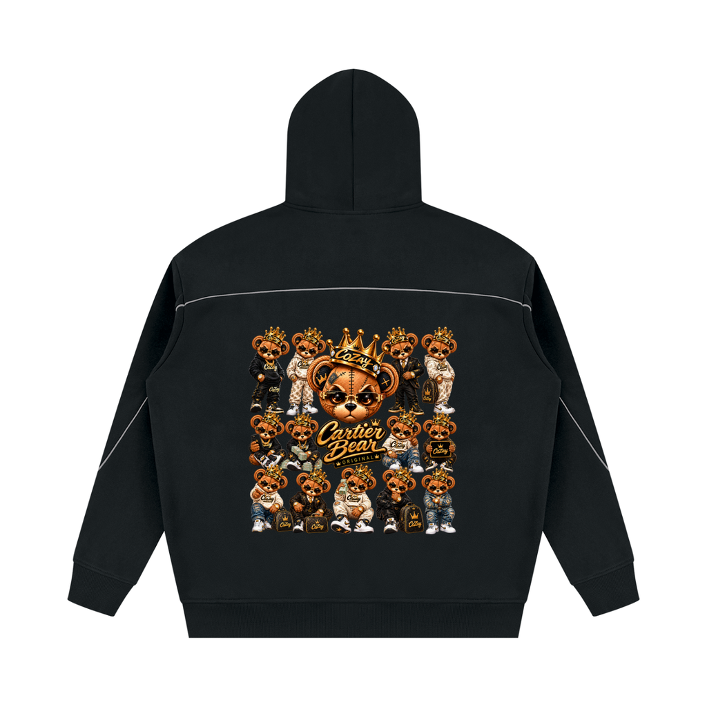 CoZay Original Cartier Bear Unisex Oversized Piping Fleece Hoodie