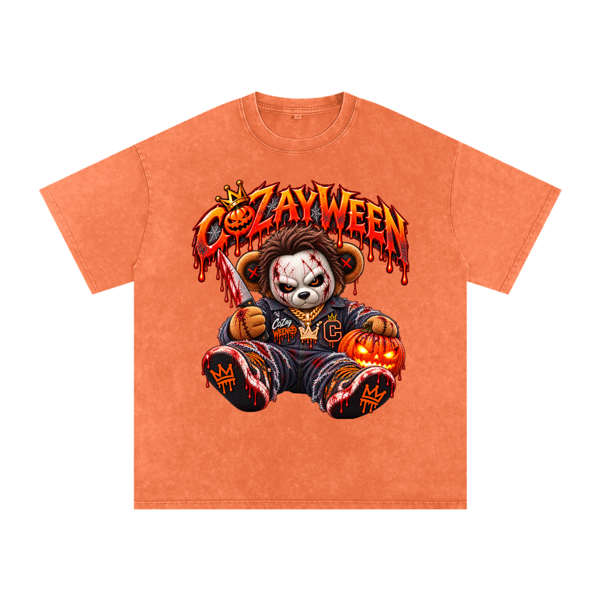 CoZayWeen Michael Myers Snow Washed Oversized Cotton T-Shirt