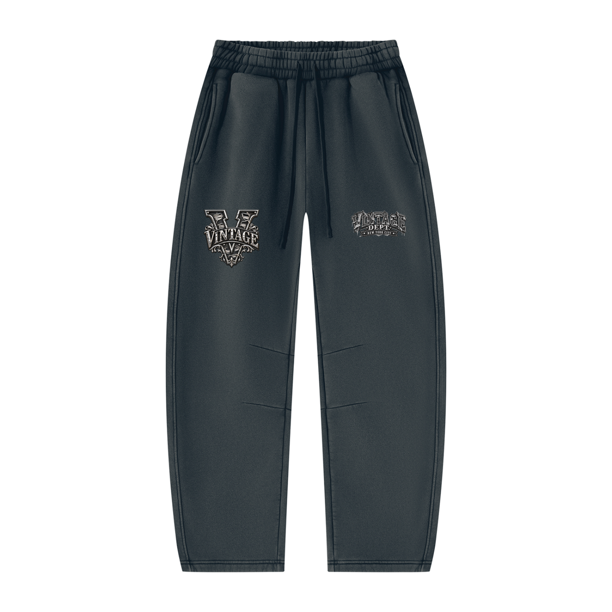 CoZay Original Unisex Vintage Wash Barrel Leg Fleece Sweatpants