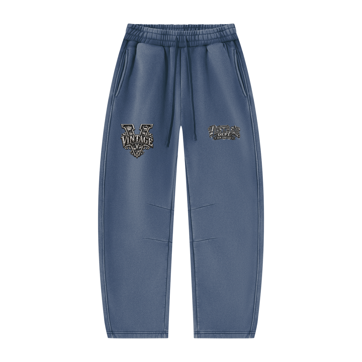 CoZay Original Unisex Vintage Wash Barrel Leg Fleece Sweatpants