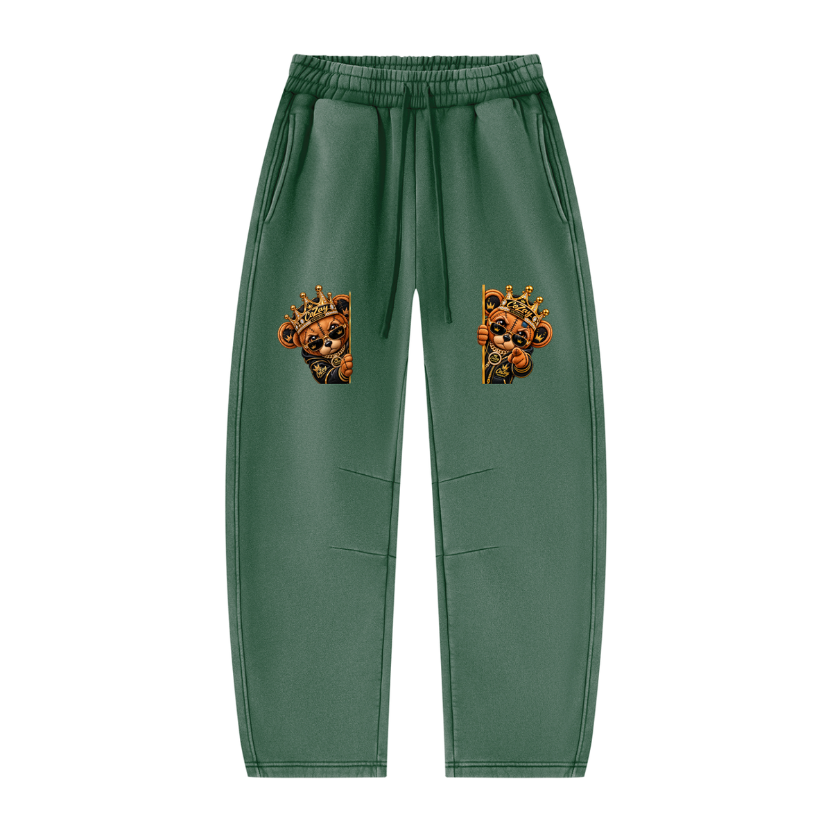 CoZay Original ICU Bear Unisex Vintage Wash Barrel Leg Fleece Sweatpants