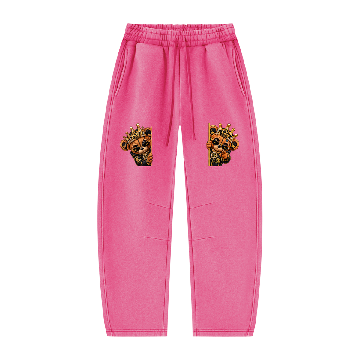 CoZay Original ICU Bear Unisex Vintage Wash Barrel Leg Fleece Sweatpants