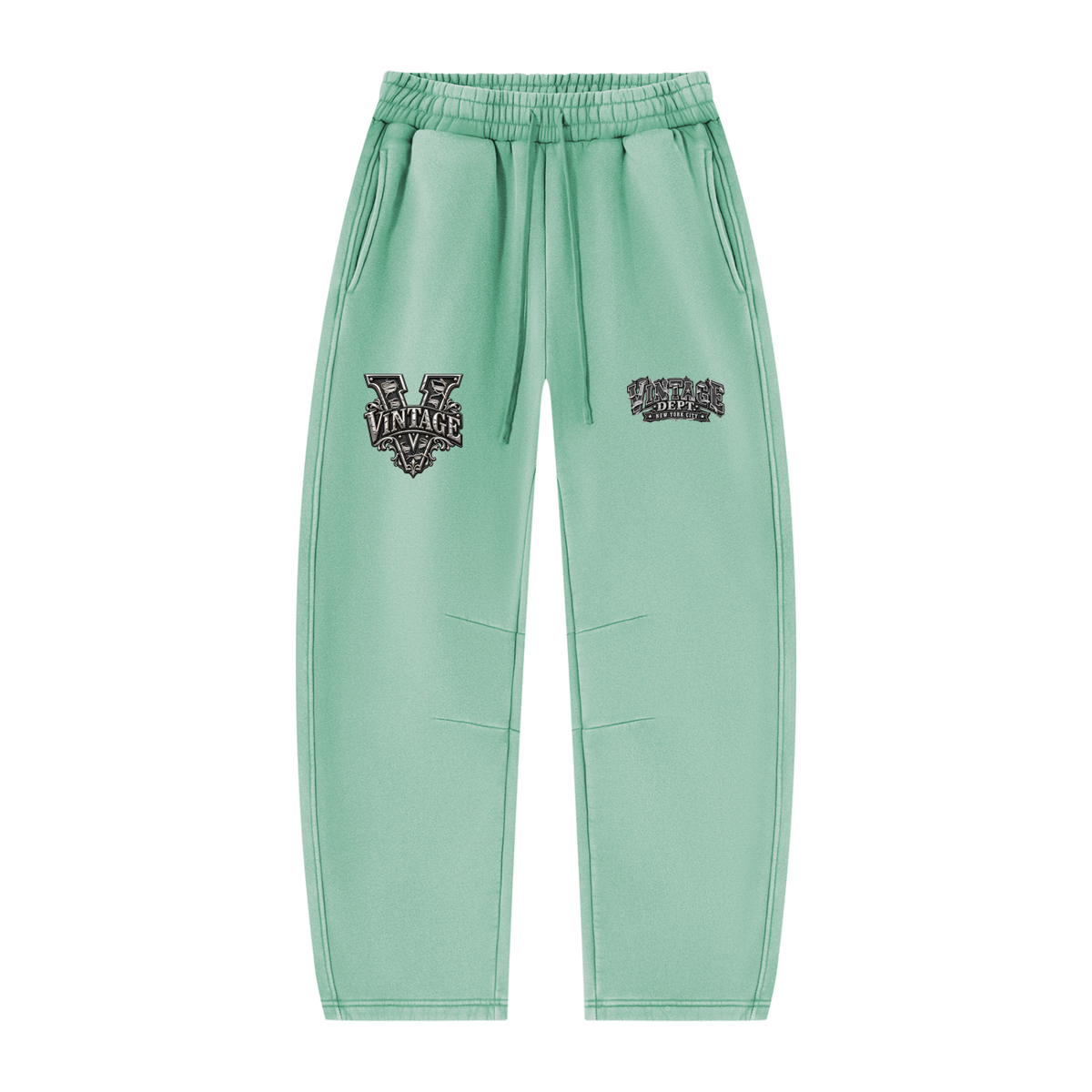 CoZay Original Unisex Vintage Wash Barrel Leg Fleece Sweatpants