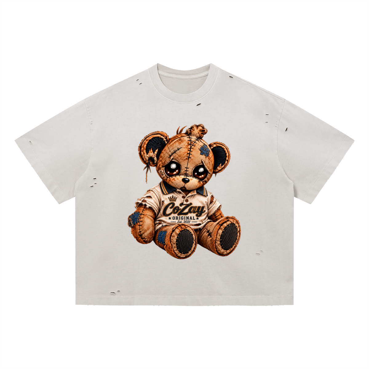 CoZay Original Polo Bear Vintage Washed Distressed Boxy Oversized T-Shirt