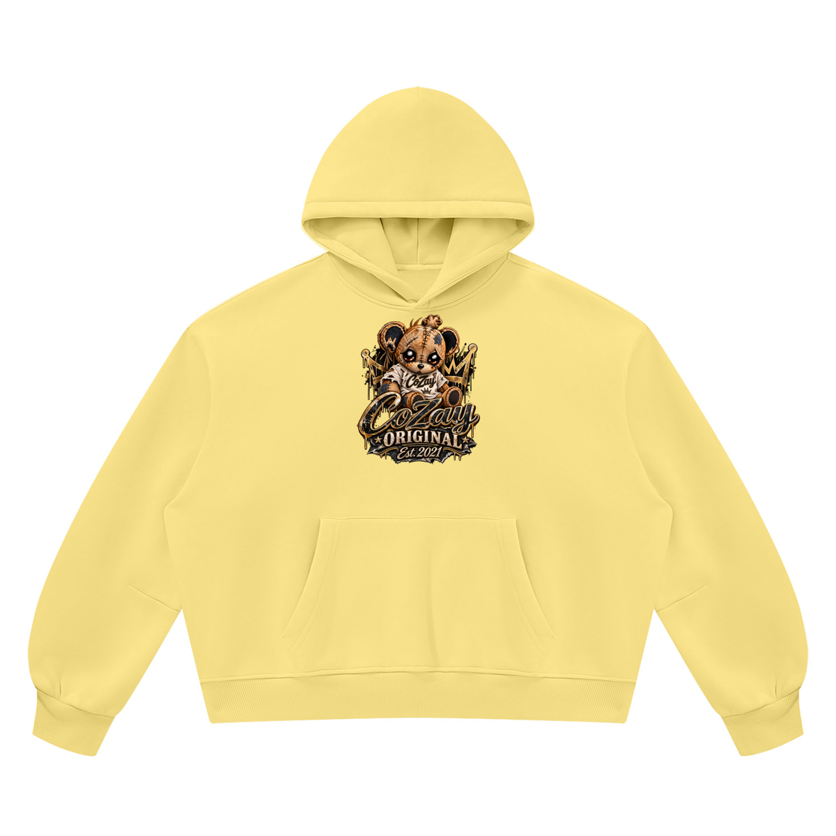 COZAY ORIGINAL Unisex Vintage Wash Boxy Fleece Hoodie