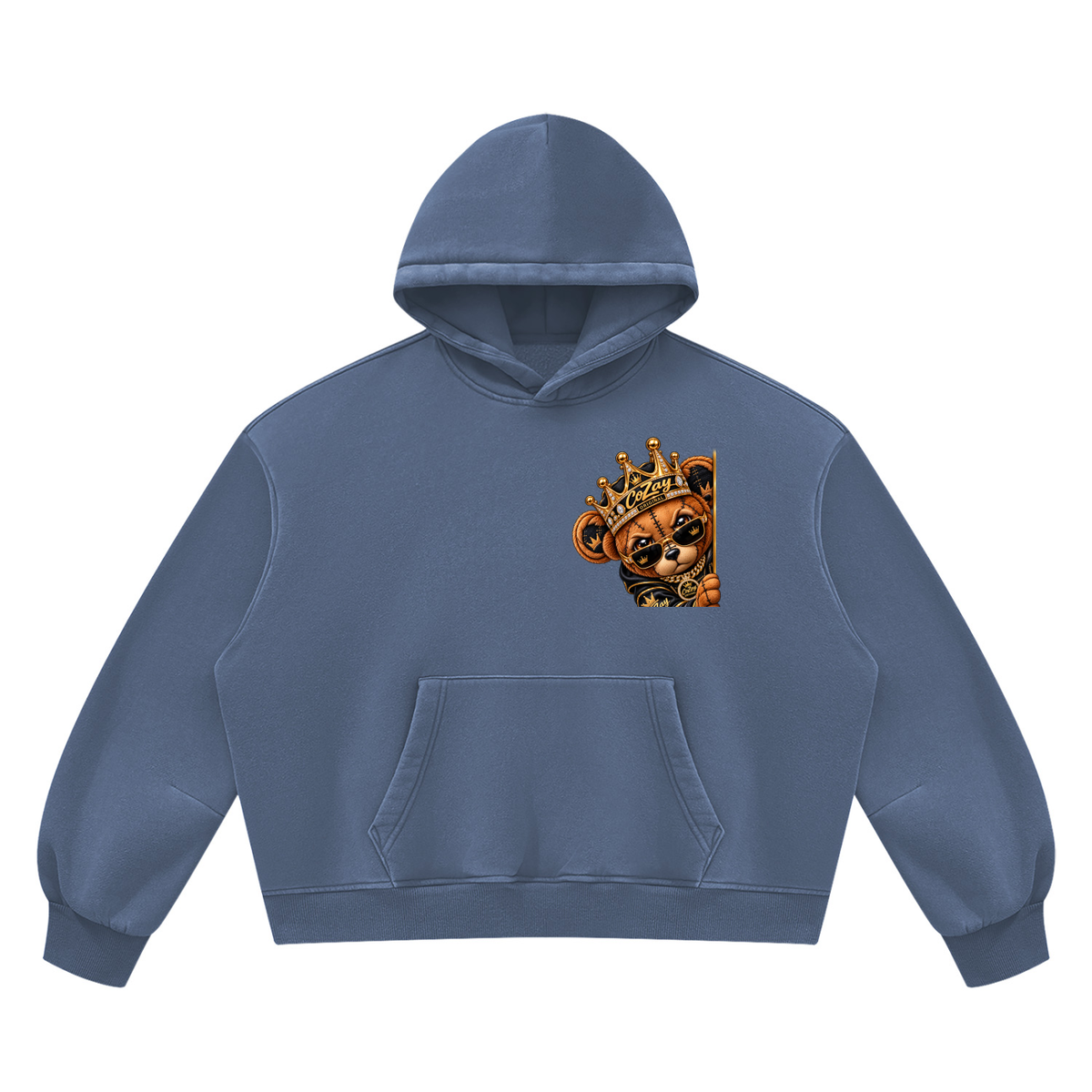CoZay Original ICU Bear Unisex Vintage Wash Boxy Fleece Hoodie