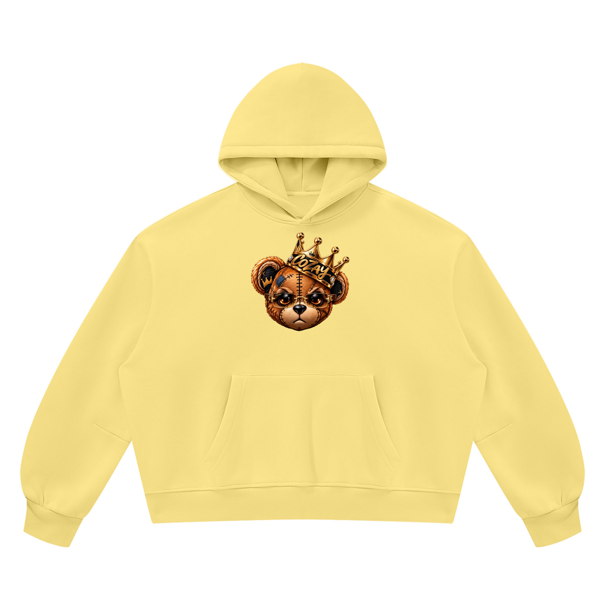 CoZay Original Cartier Bear Unisex Vintage Wash Boxy Fleece Hoodie