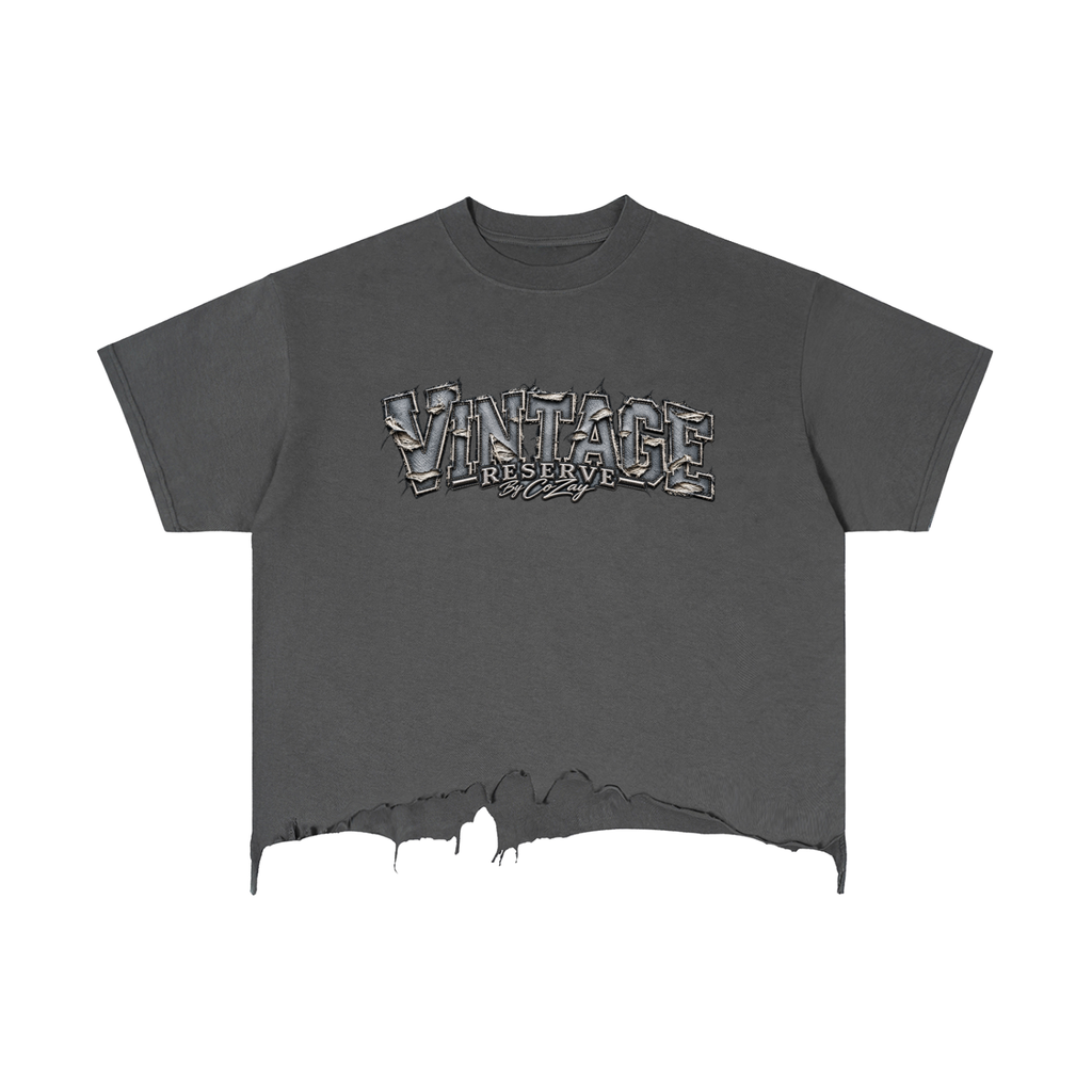 CoZay Original Men's Vintage Wash Boxy Distressed Hem T-Shirt