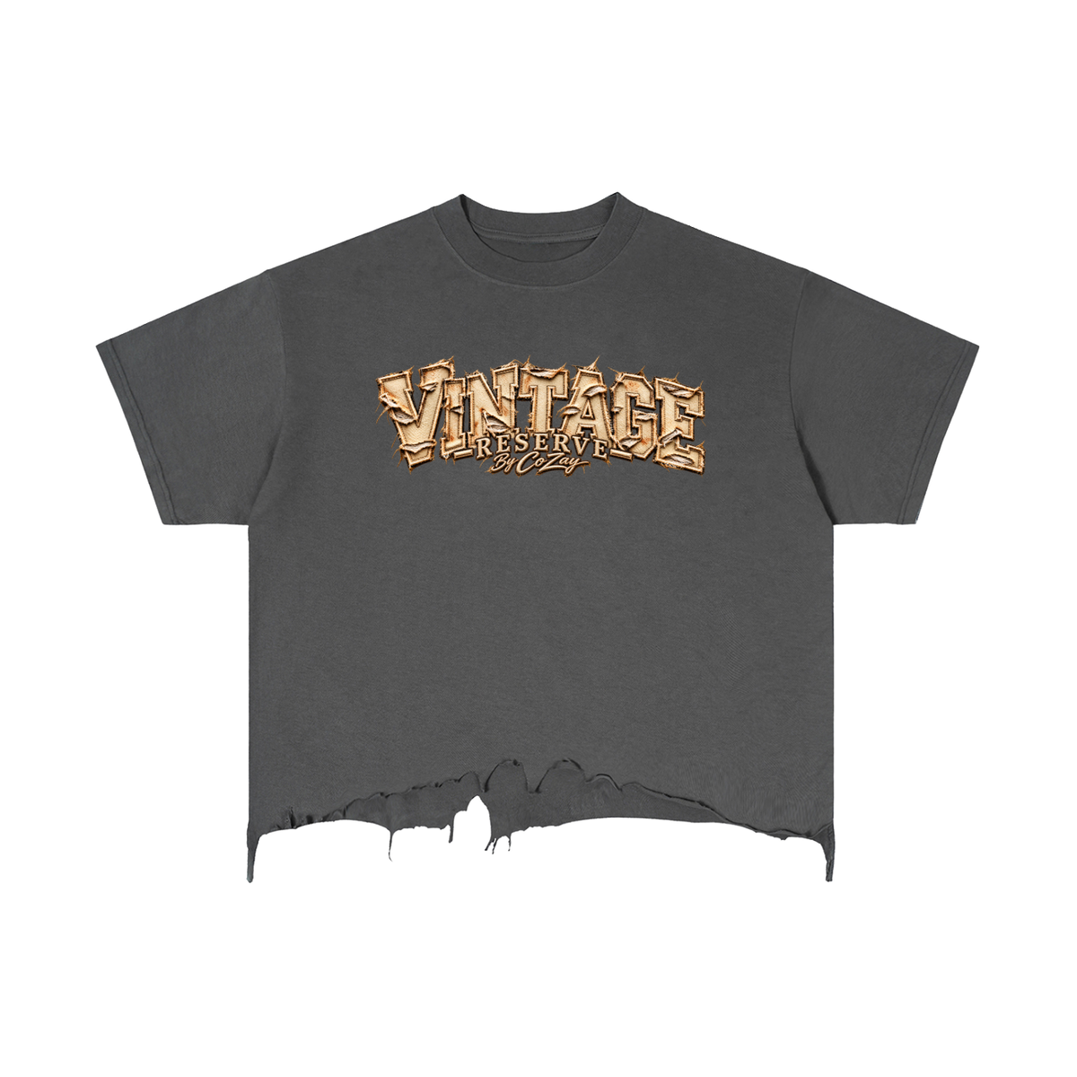 CoZay Original Men's Vintage Wash Boxy Distressed Hem T-Shirt