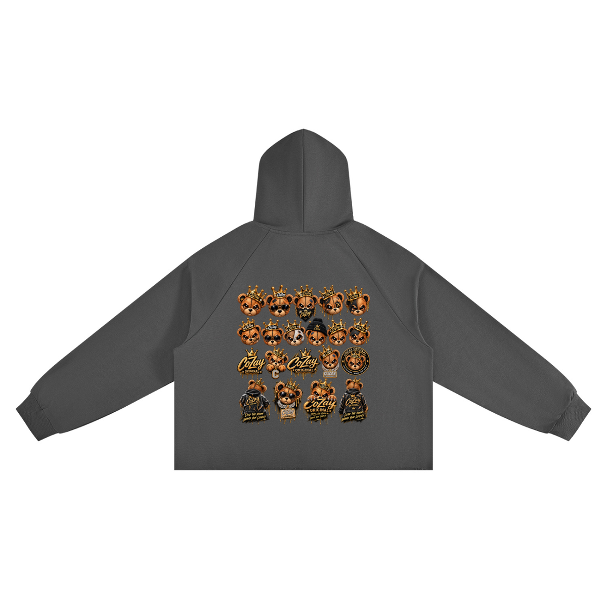 CoZay Original Bear Unisex Vintage Wash Raw Edge Boxy Hoodie