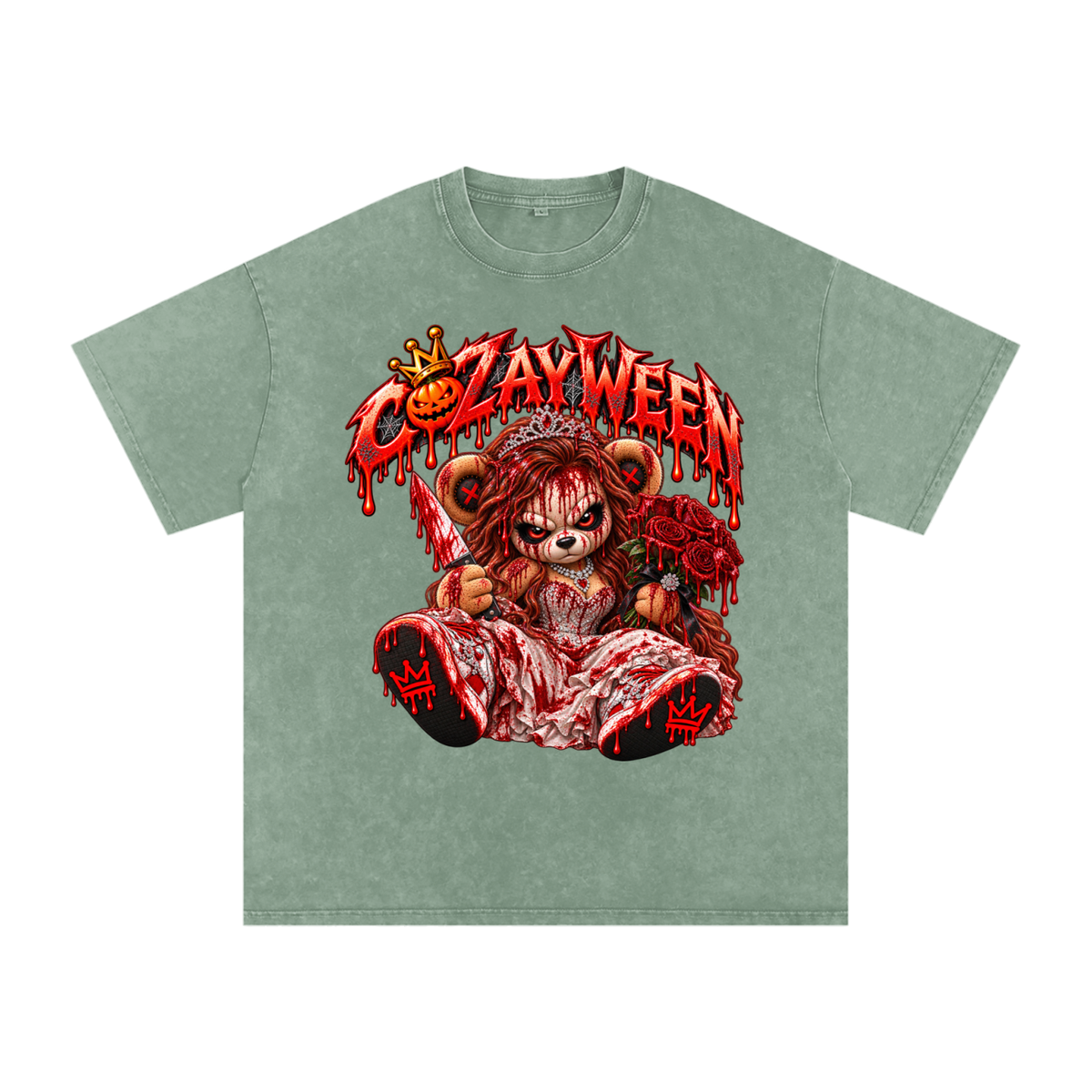 CoZayWeen Carey Snow Washed Oversized Cotton T-Shirt